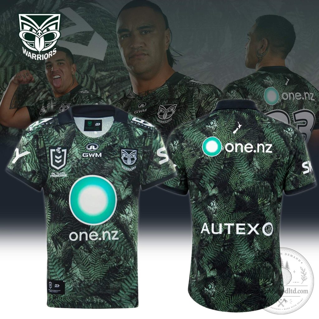 New Zealand Warriors 2026 Te Taiao Fern Pattern Rugby League Jersey New Zealand Warriors 2026 Te Taiao Fern Pattern Rugby League Jersey