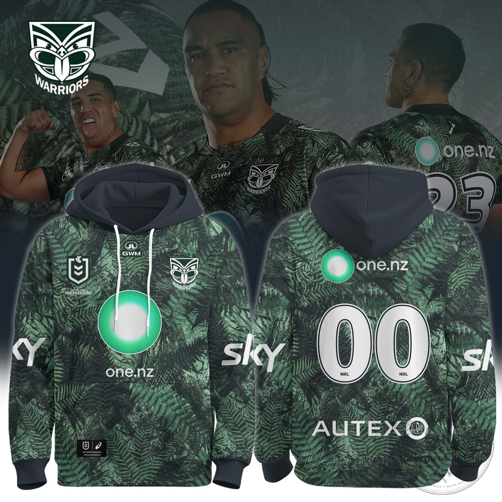 New Zealand Warriors Te Taiao Rugby League Football Hoodie