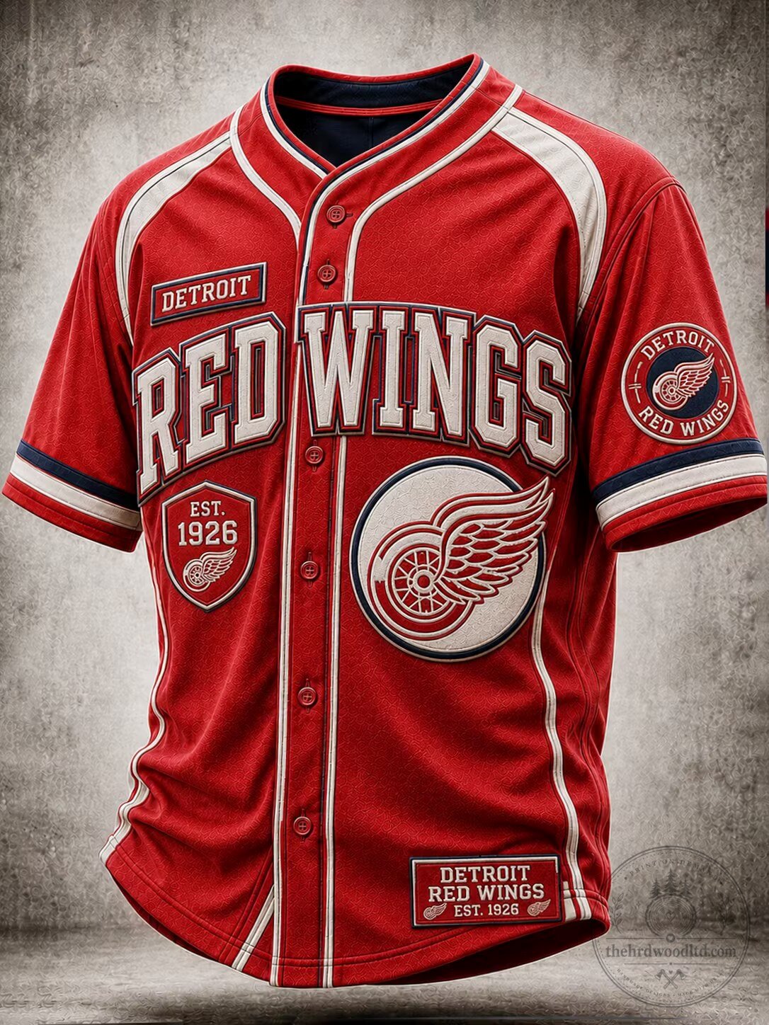 Detroit Red Wings Baseball Jersey Est. 1926