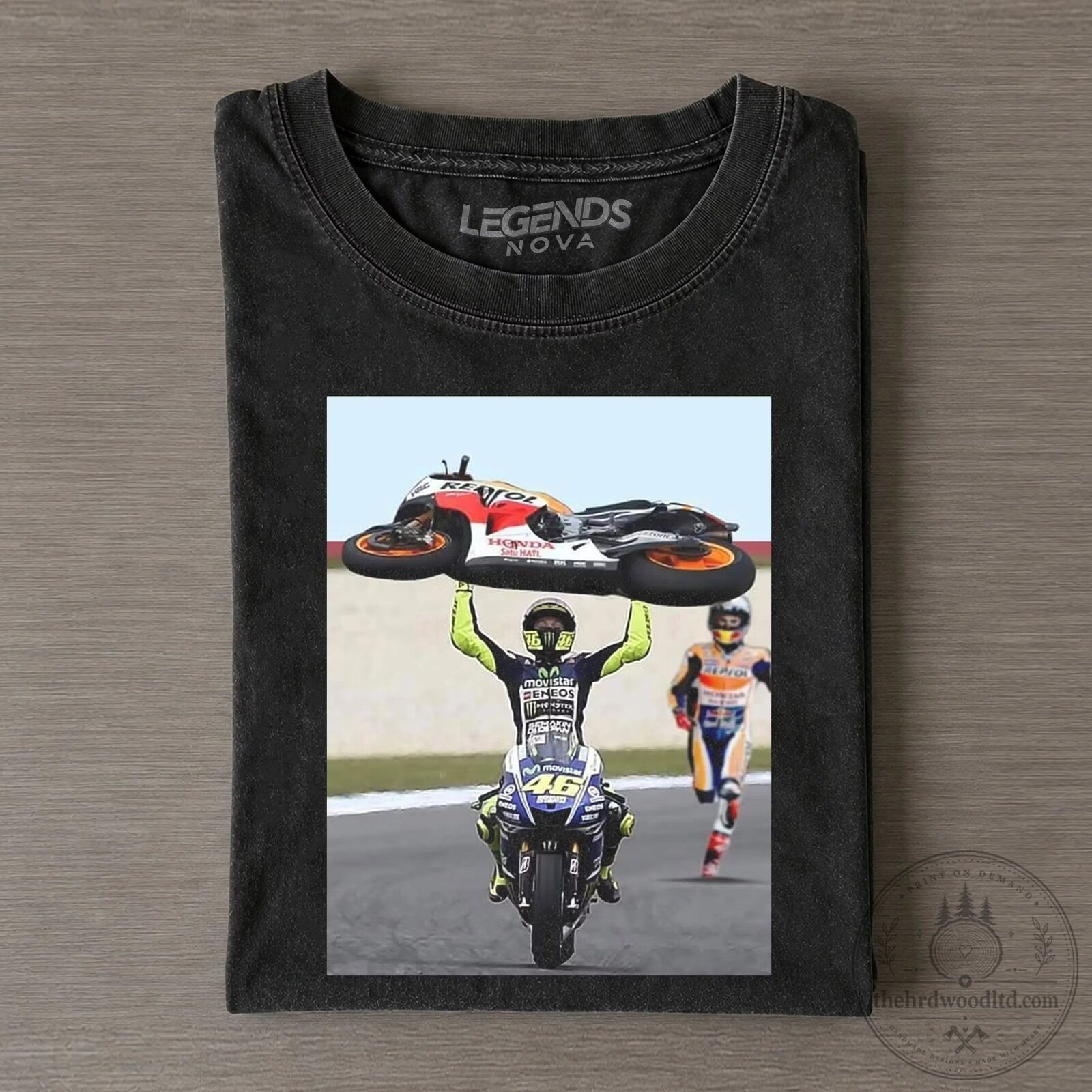 Valentino Rossi Motorcycle Racer Grand Prix Champion Graphic T-Shirt