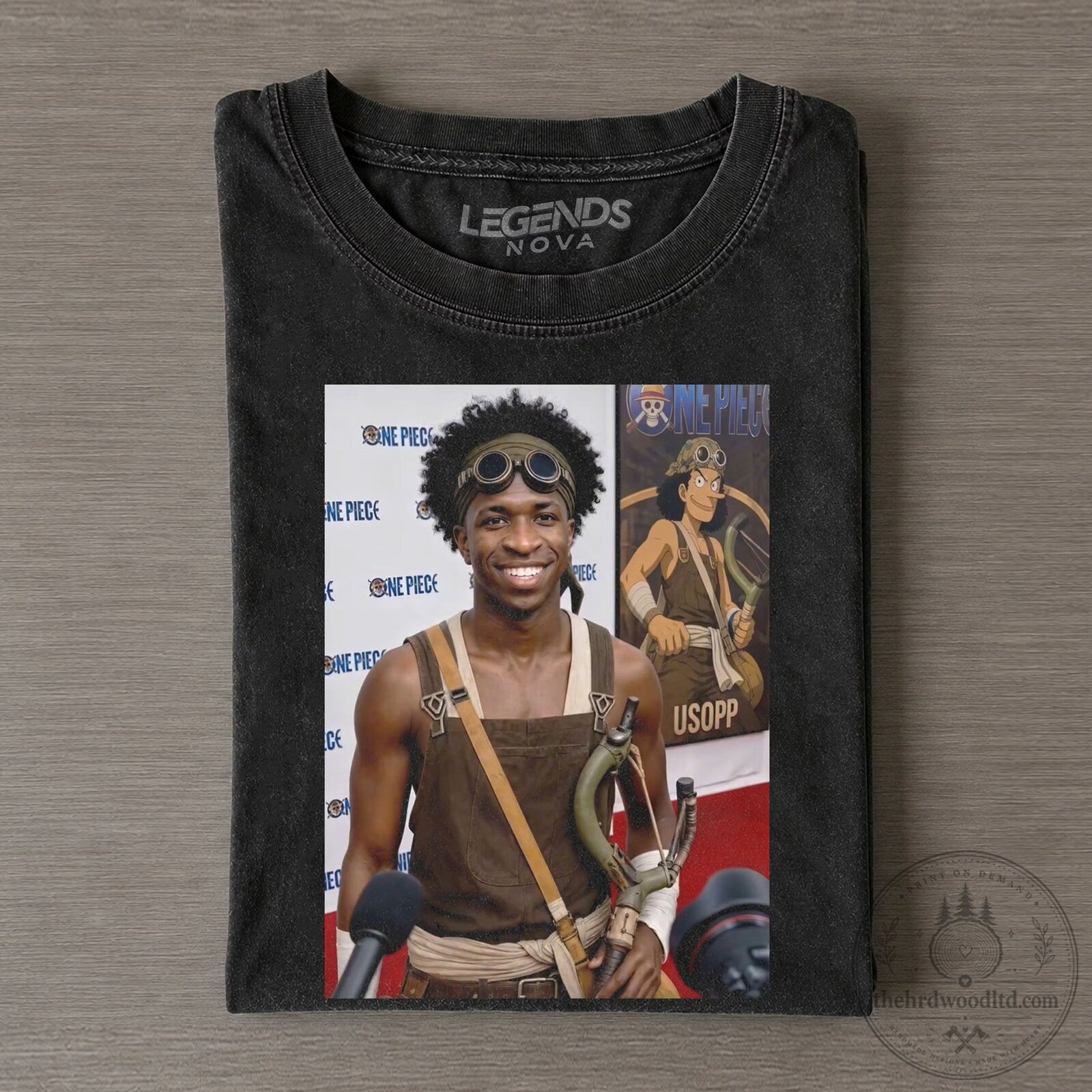 Vinicius Junior as Usopp One Piece Anime Character Graphic T-Shirt