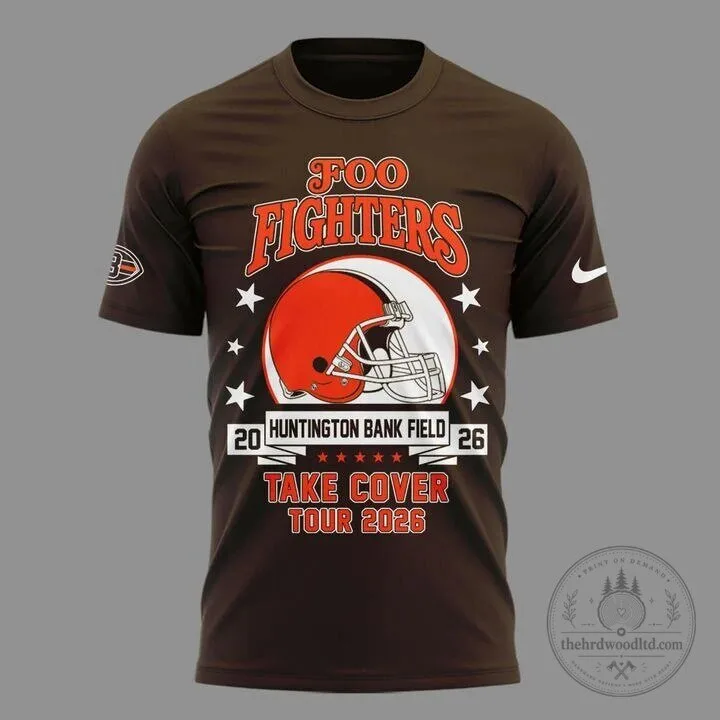 Foo Fighters Cleveland Browns Shirt Take Cover Tour 2026 Concert T-Shirt 6 Foo Fighters Cleveland Browns Shirt Take Cover Tour 2026 Concert T-Shirt