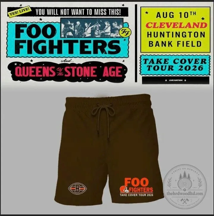 Foo Fighters Cleveland Browns Shirt Take Cover Tour 2026 Concert T-Shirt 9 Foo Fighters Cleveland Browns Shirt Take Cover Tour 2026 Concert T-Shirt