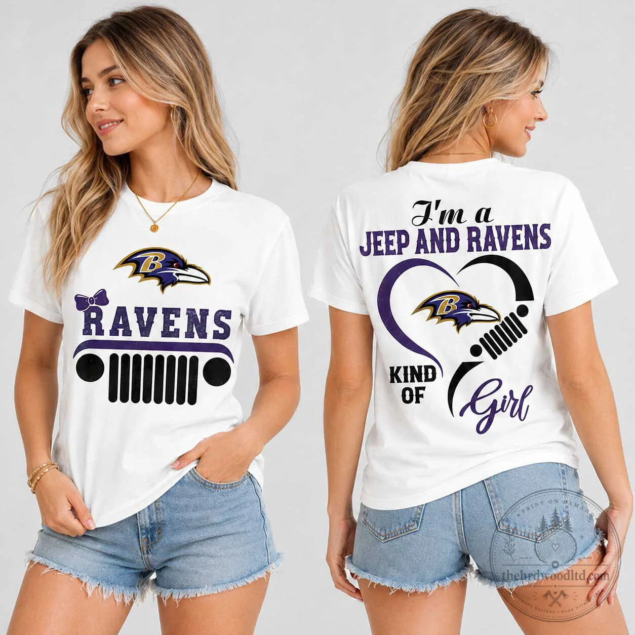 Baltimore Ravens Fan Jeep Kind of Girl Graphic T-Shirt for Women