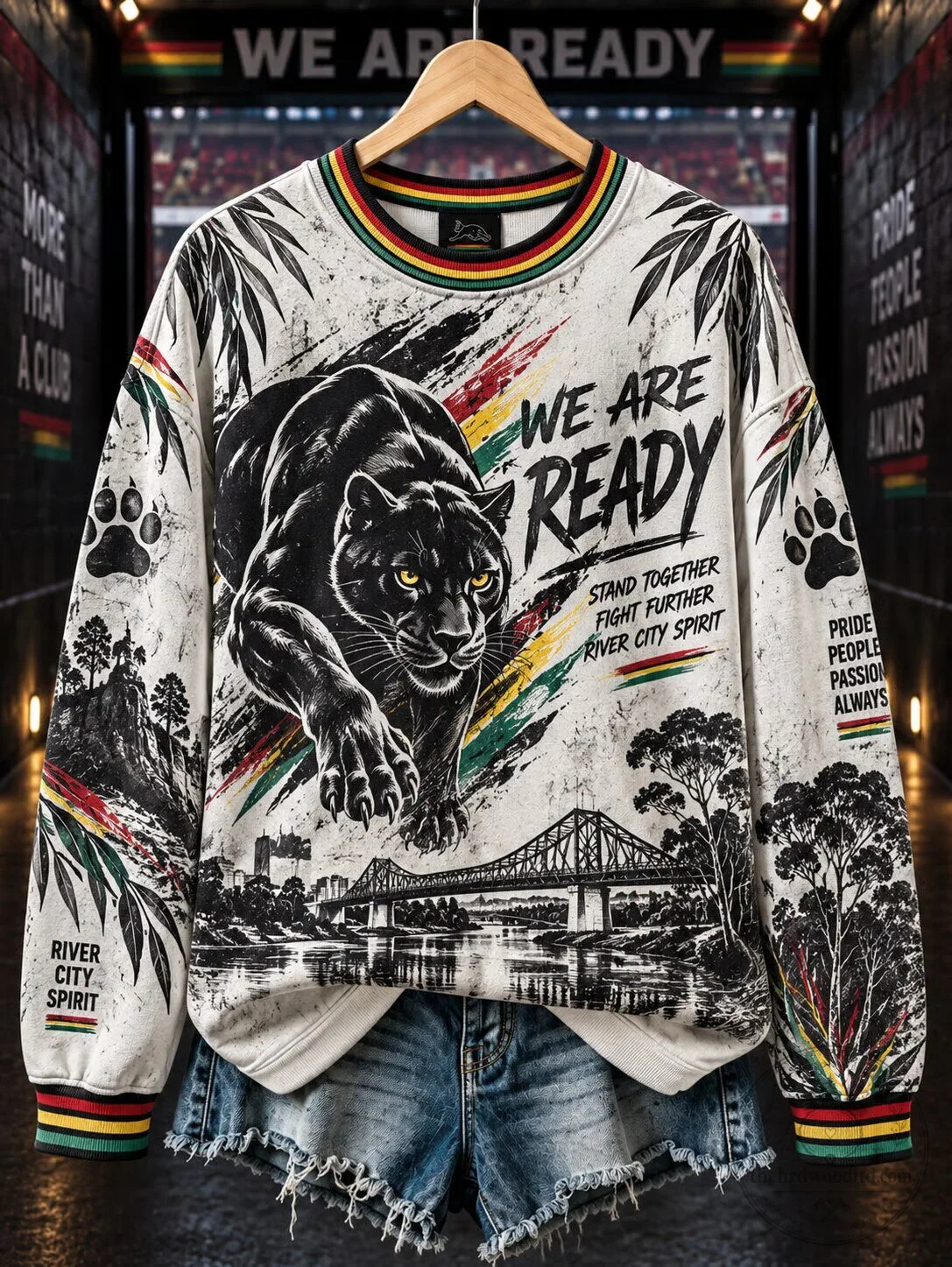 Black Panther We Are Ready Stand Together Fight Further River City Spirit Sweatshirt 1 Black Panther We Are Ready Stand Together Fight Further River City Spirit Sweatshirt