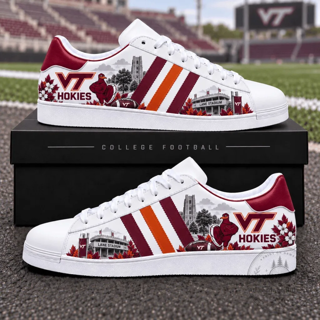 Virginia Tech Hokies Lane Stadium Custom Football Team Sneakers Virginia Tech Hokies Lane Stadium Custom Football Team Sneakers