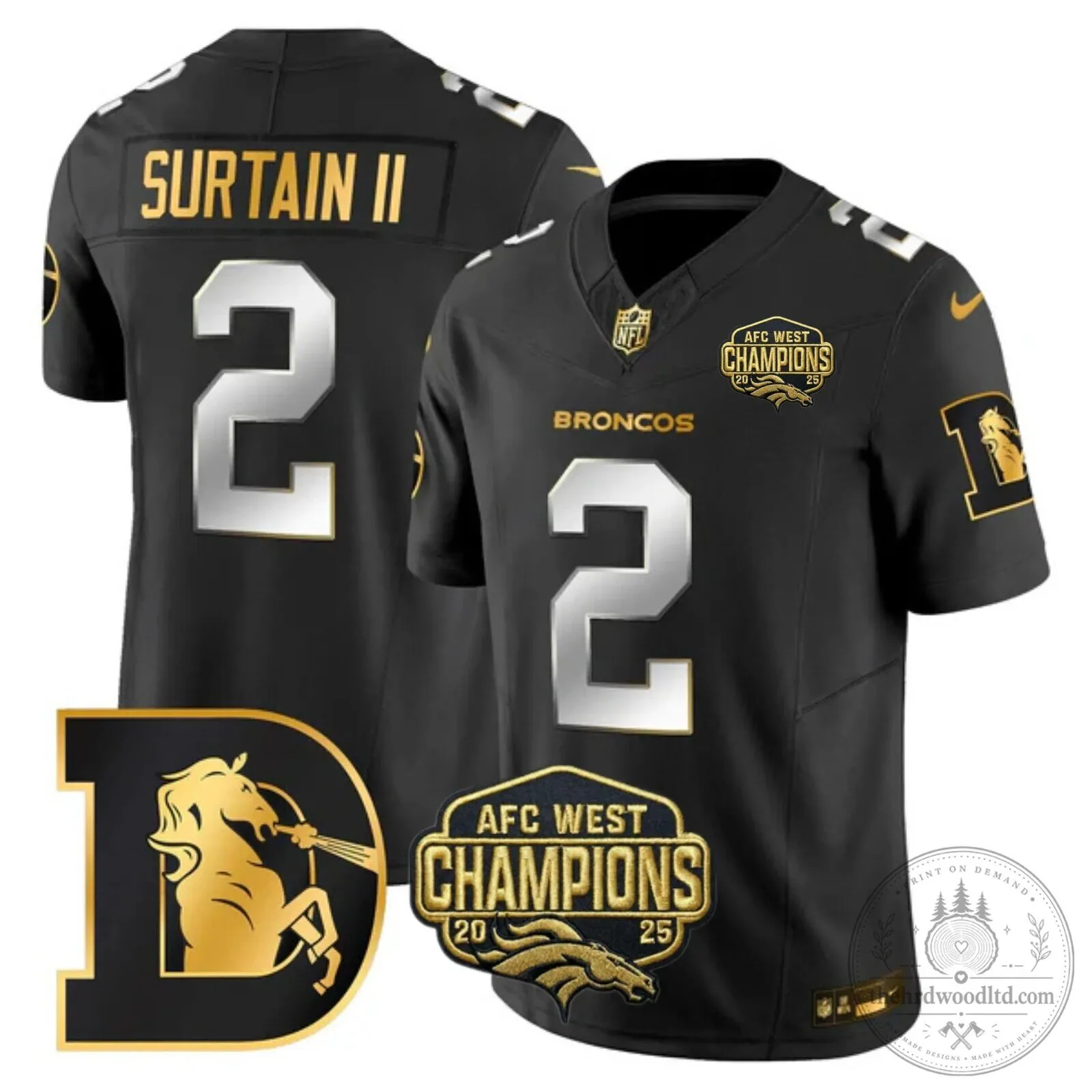 AFC West Champions Denver Broncos John Elway Number 7 Black Football Jersey 30 AFC West Champions Denver Broncos John Elway Number 7 Black Football Jersey