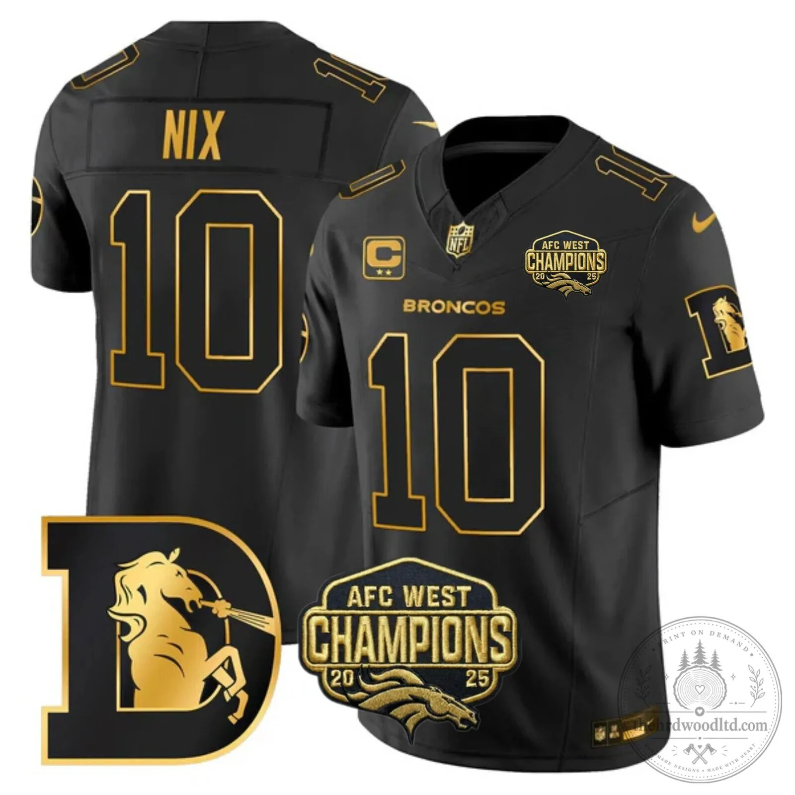 AFC West Champions Denver Broncos John Elway Number 7 Black Football Jersey 32 AFC West Champions Denver Broncos John Elway Number 7 Black Football Jersey