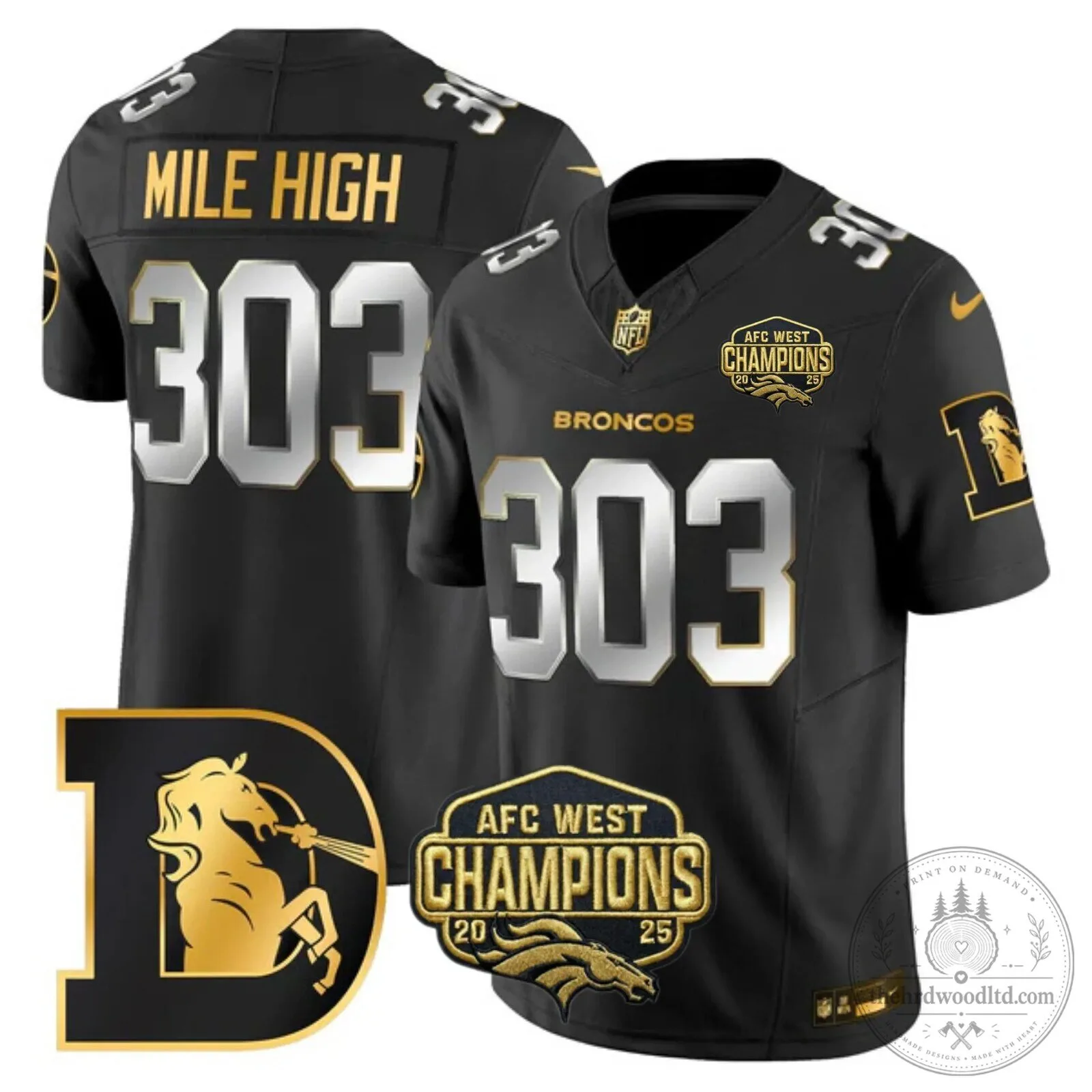 AFC West Champions Denver Broncos John Elway Number 7 Black Football Jersey 33 AFC West Champions Denver Broncos John Elway Number 7 Black Football Jersey