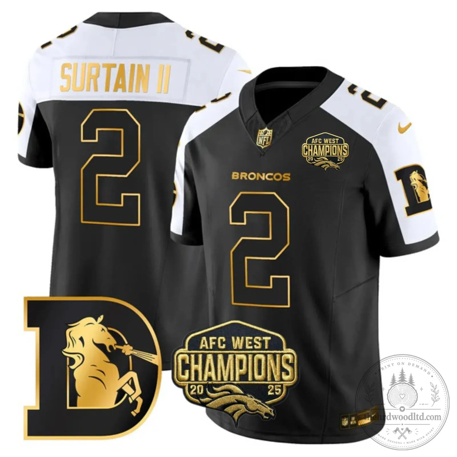 AFC West Champions Denver Broncos John Elway Number 7 Black Football Jersey 48 AFC West Champions Denver Broncos John Elway Number 7 Black Football Jersey