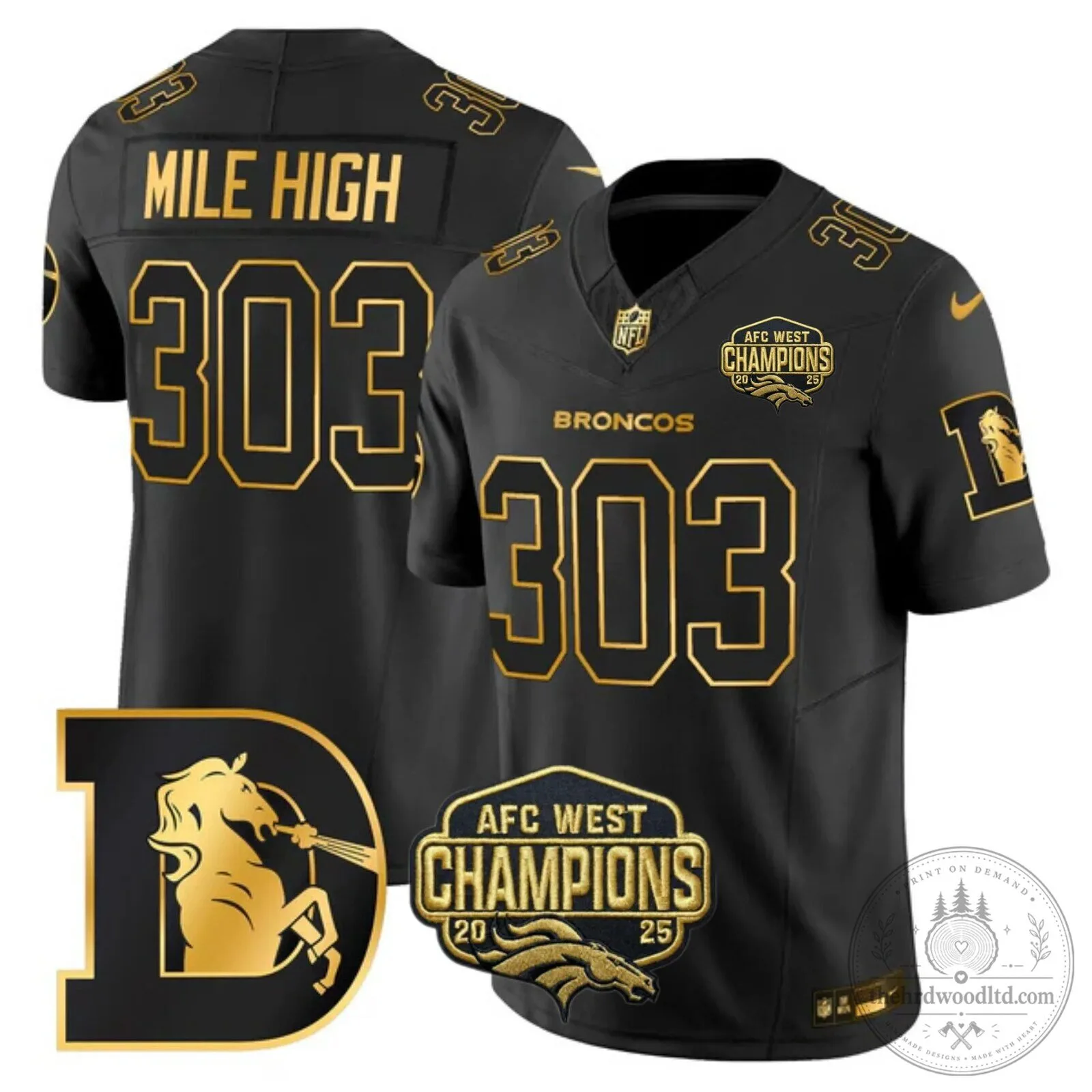 AFC West Champions Denver Broncos John Elway Number 7 Black Football Jersey 51 AFC West Champions Denver Broncos John Elway Number 7 Black Football Jersey