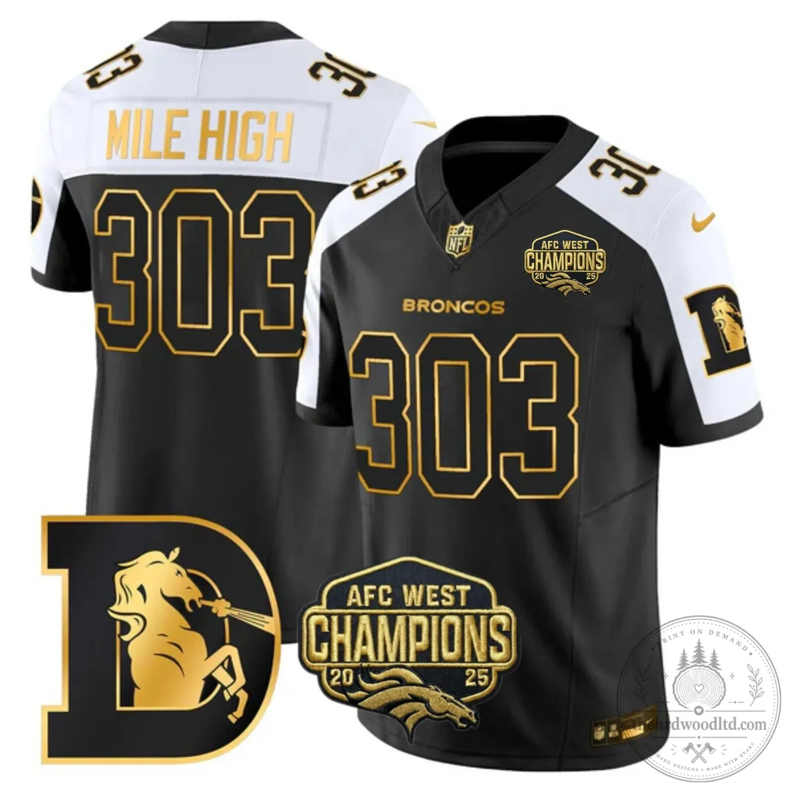AFC West Champions Denver Broncos John Elway Number 7 Black Football Jersey 54 AFC West Champions Denver Broncos John Elway Number 7 Black Football Jersey