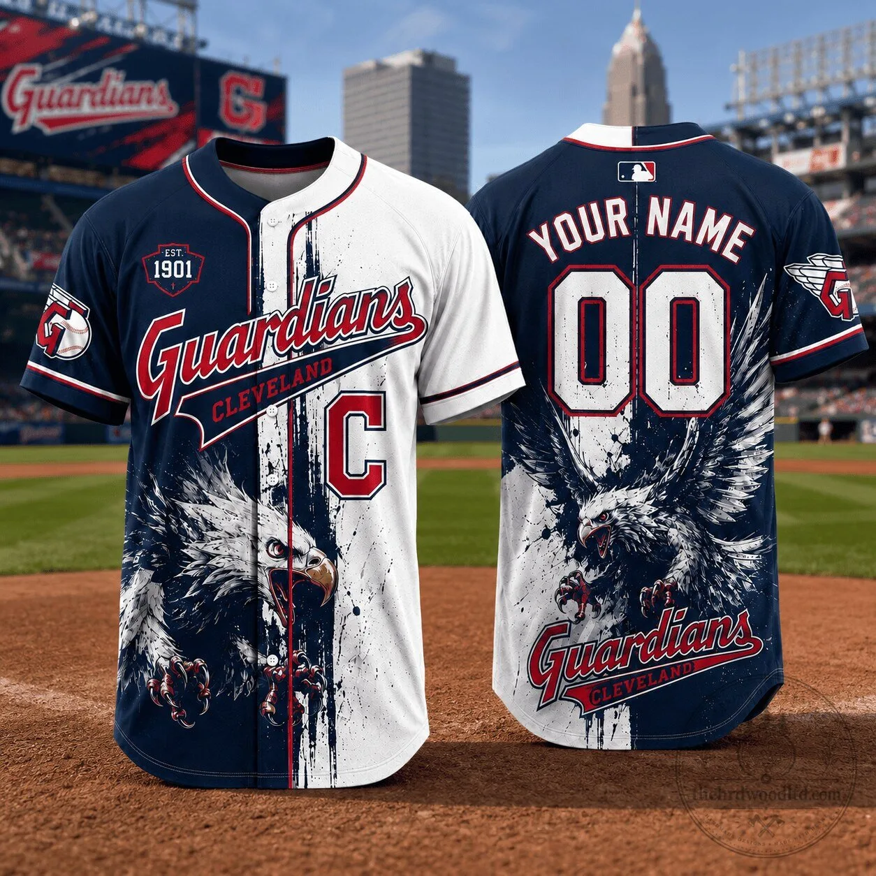Cleveland Guardians Baseball Jersey Personalized Custom Name Number MLB Fan Apparel