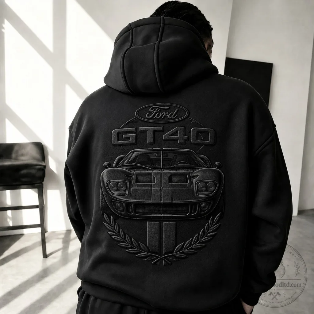 Ford GT40 Supercar Racing Car Enthusiast Black Hoodie Ford GT40 Supercar Racing Car Enthusiast Black Hoodie