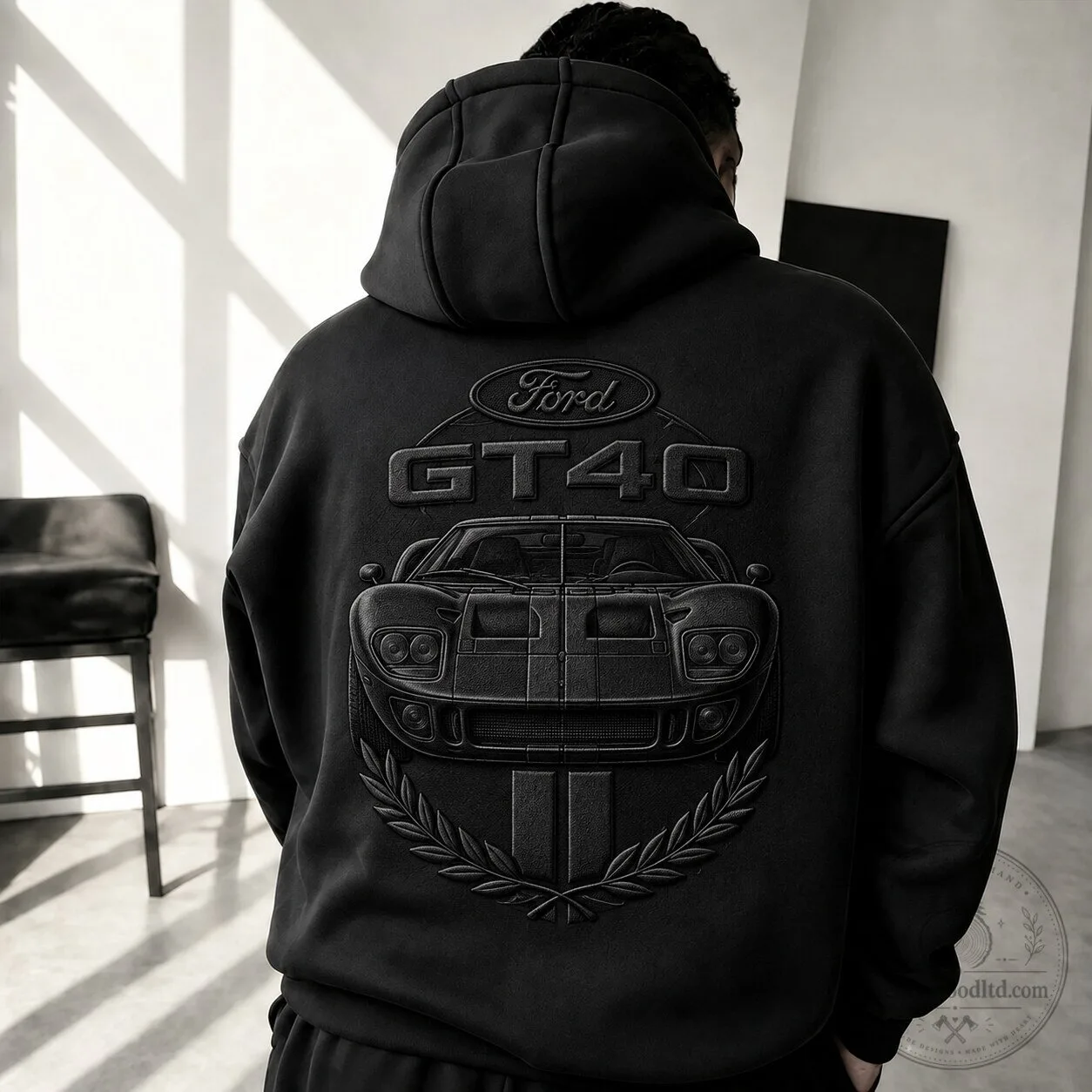 Ford GT40 Supercar Racing Car Enthusiast Black Hoodie