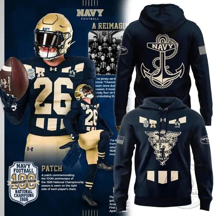 Navy Football 1926 National Champions 100th Anniversary Season Hoodie