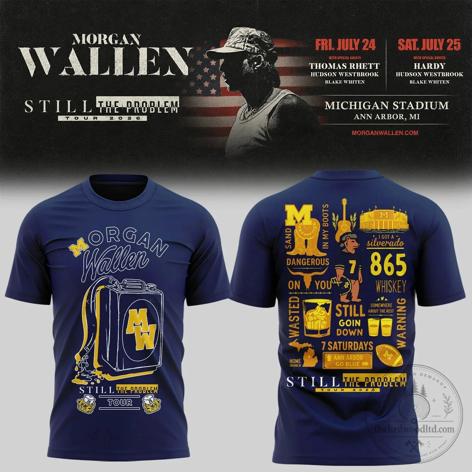 Morgan Wallen Still the Problem Tour 2026 Michigan Stadium Concert T-Shirt