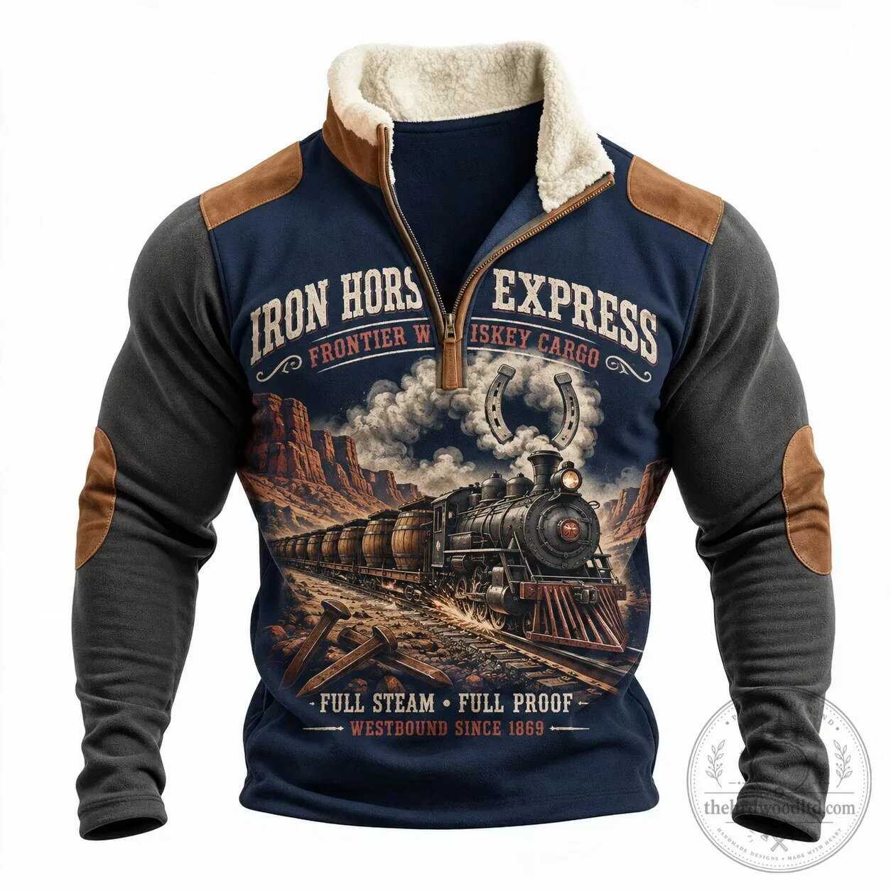 Iron Horse Express Frontier Whiskey Cargo Train Full Steam Proof Sweatshirt