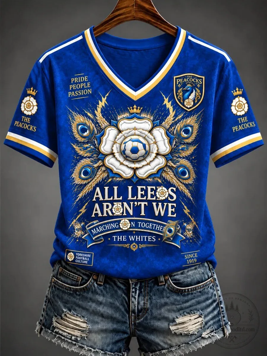 Leeds United Football Club Yorkshire Rose Pride People Passion Blue Jersey