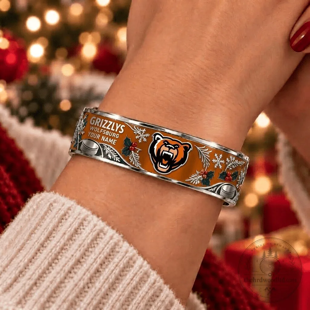 Grizzlys Wolfsburg DEL Ice Hockey Christmas Bracelet Custom Name Gift