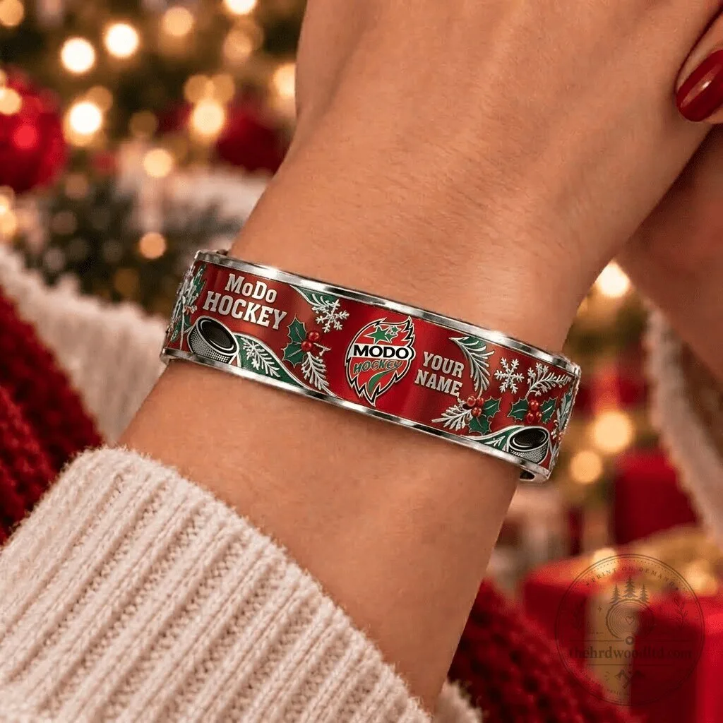 MoDo Hockey Christmas Bracelet Personalized with Custom Name for Fans