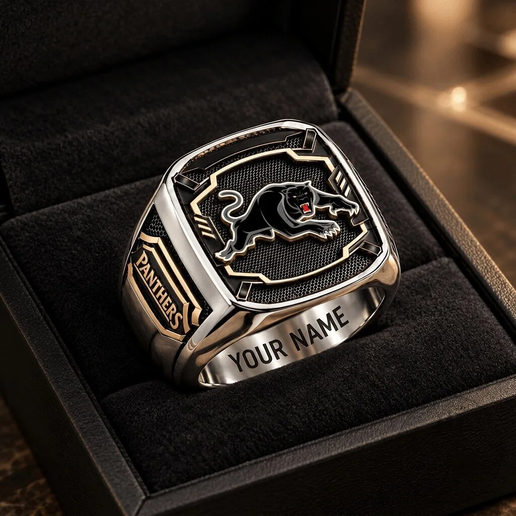 Penrith Panthers National Rugby League Custom Fan Ring with Engraving