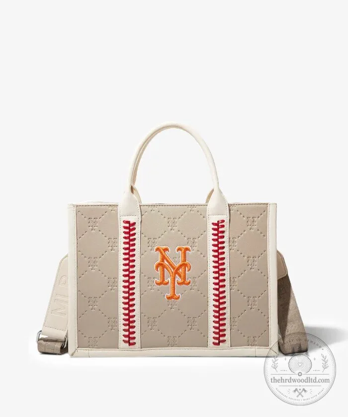 New York Mets Baseball Team Tote Bag with Embroidered Logo and Stitching 29 New York Mets Baseball Team Tote Bag with Embroidered Logo and Stitching