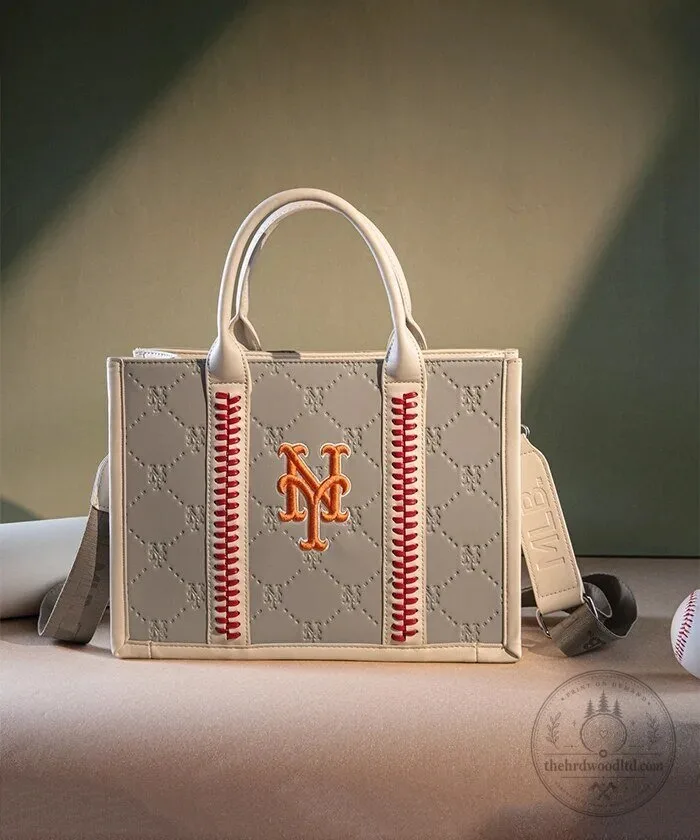 New York Mets Baseball Team Tote Bag with Embroidered Logo and Stitching 34 New York Mets Baseball Team Tote Bag with Embroidered Logo and Stitching