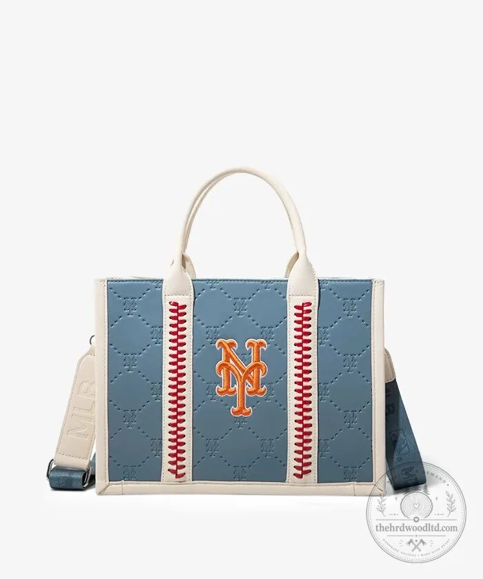 New York Mets Baseball Team Tote Bag with Embroidered Logo and Stitching 36 New York Mets Baseball Team Tote Bag with Embroidered Logo and Stitching