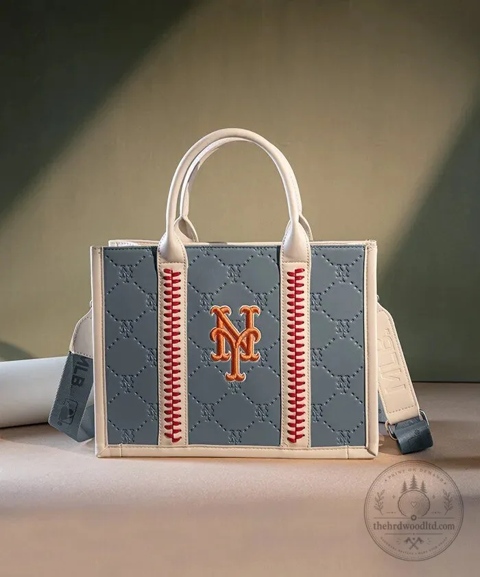 New York Mets Baseball Team Tote Bag with Embroidered Logo and Stitching 41 New York Mets Baseball Team Tote Bag with Embroidered Logo and Stitching