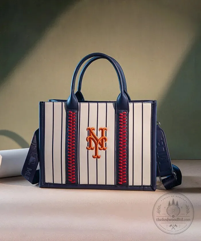 New York Mets Baseball Team Tote Bag with Embroidered Logo and Stitching 49 New York Mets Baseball Team Tote Bag with Embroidered Logo and Stitching