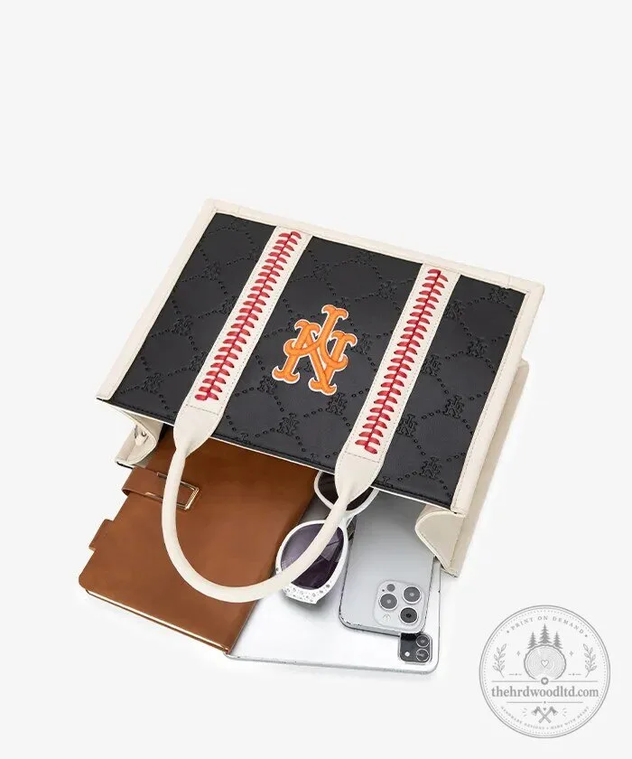 New York Mets Baseball Team Tote Bag with Embroidered Logo and Stitching 54 New York Mets Baseball Team Tote Bag with Embroidered Logo and Stitching