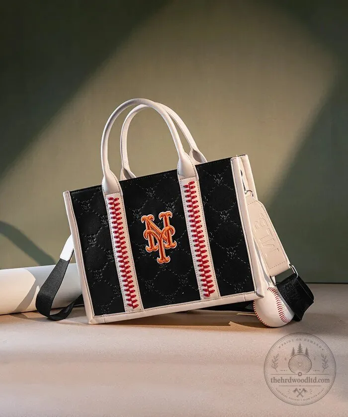 New York Mets Baseball Team Tote Bag with Embroidered Logo and Stitching 55 New York Mets Baseball Team Tote Bag with Embroidered Logo and Stitching