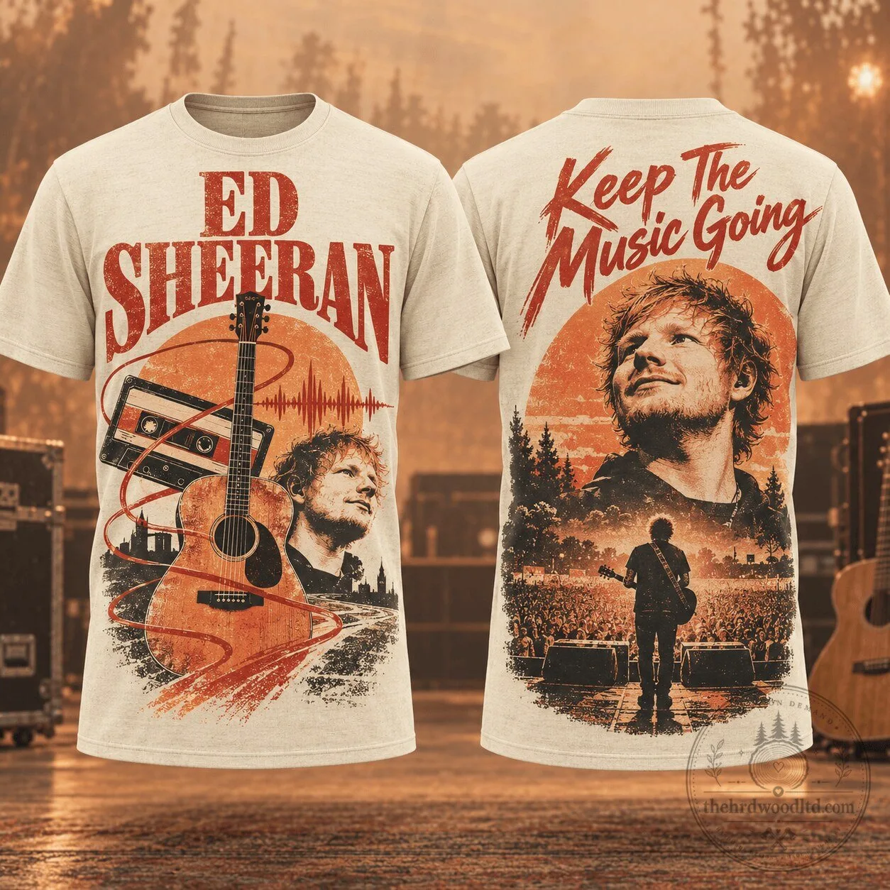 Ed Sheeran Keep The Music Going Graphic Band Concert T-Shirt