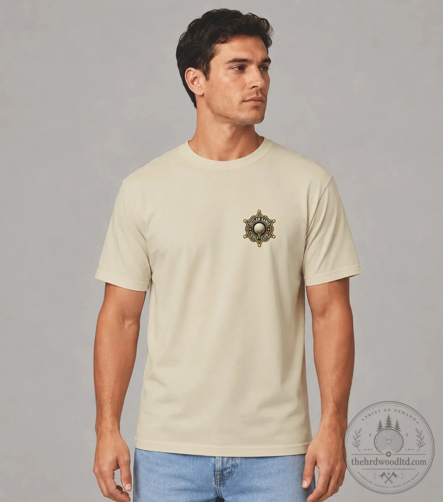 Cowboy Skull Golf Club T-Shirt Grip Tight Swing Right Outlaw Range 10 Cowboy Skull Golf Club T-Shirt Grip Tight Swing Right Outlaw Range
