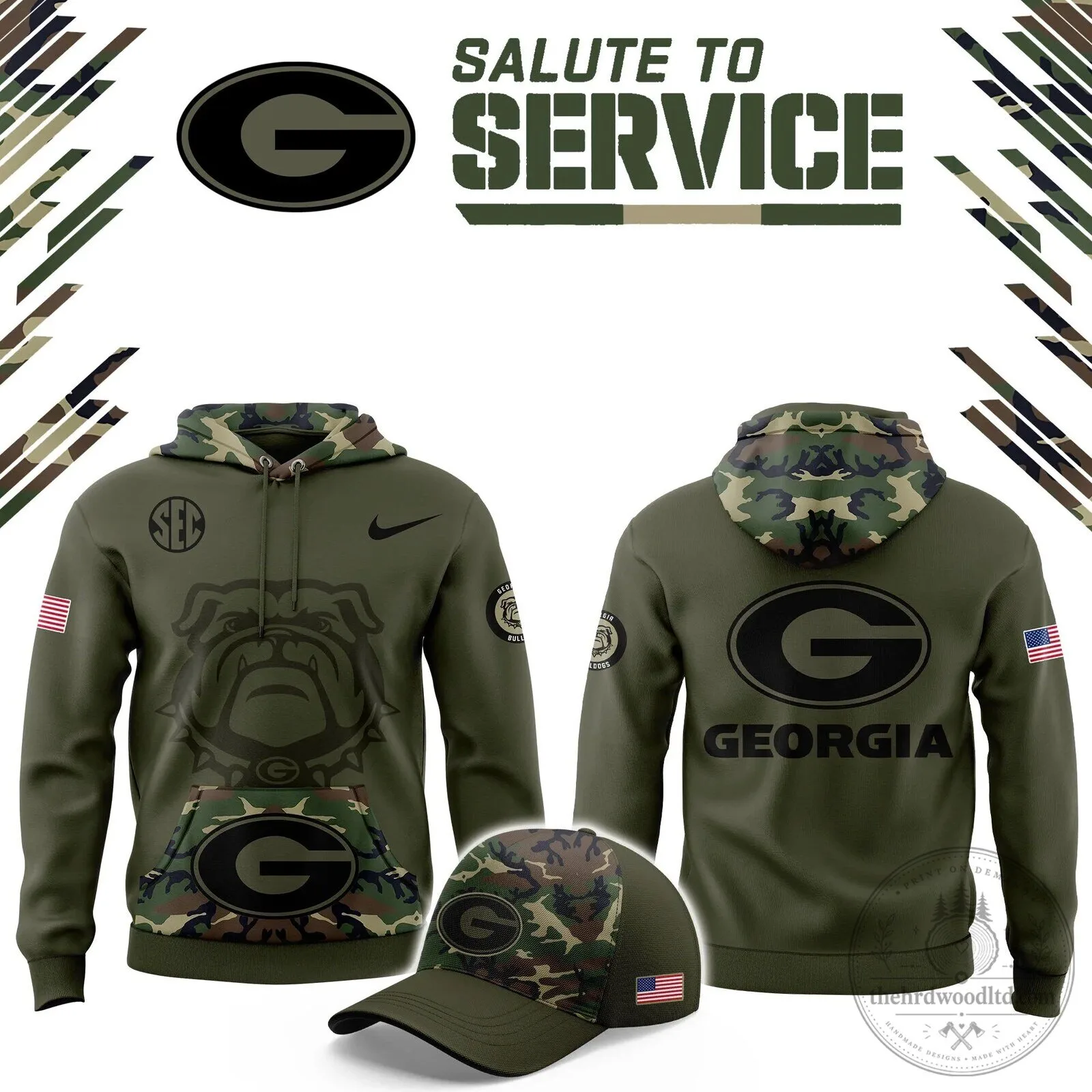 Georgia Bulldogs Salute to Service Military Camouflage Hoodie