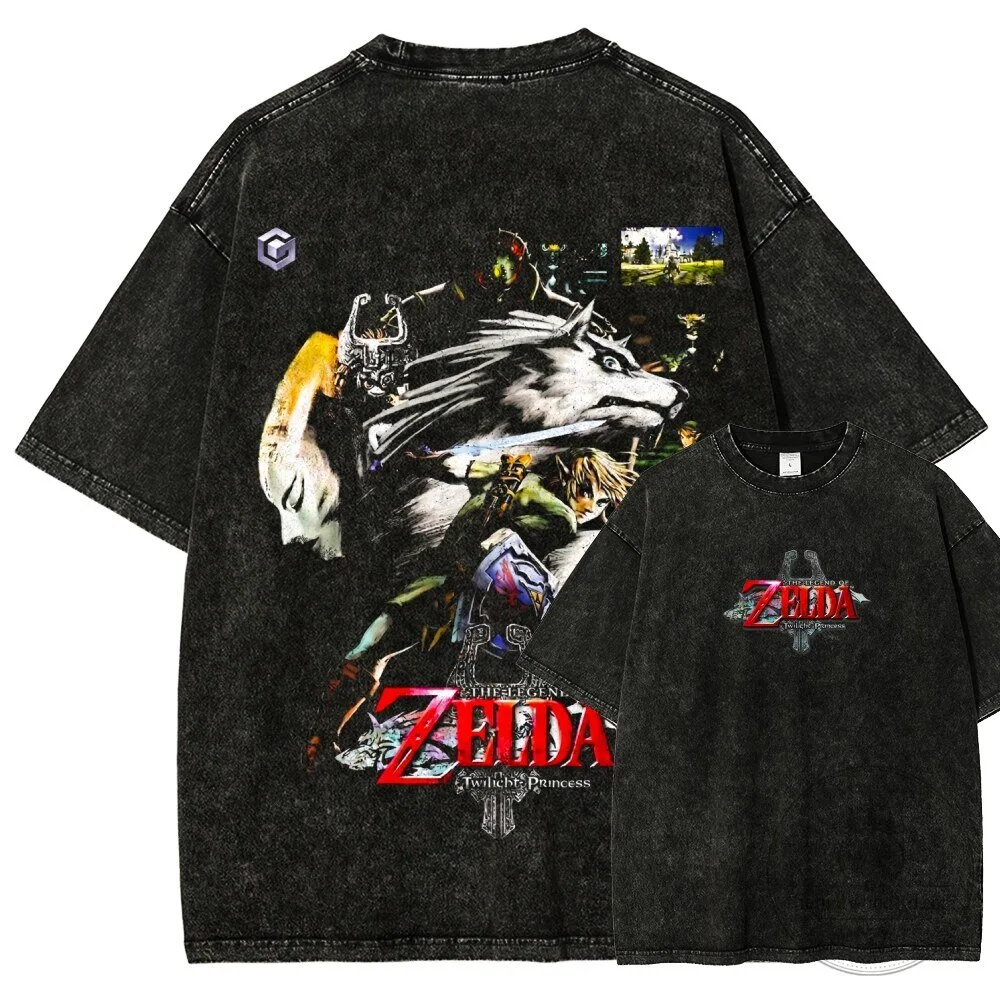 Legend of Zelda Twilight Princess Link and Wolf Link Washed T-Shirt