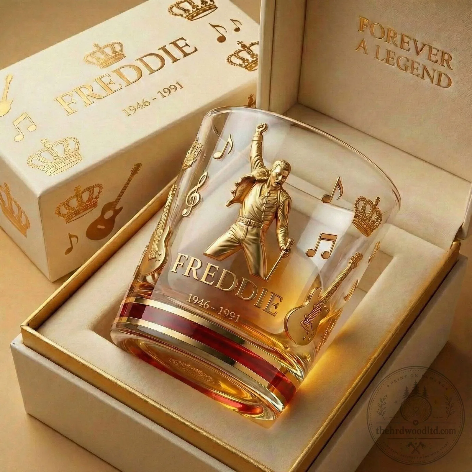 Freddie Mercury Queen Forever A Legend Whiskey Drinking Glass
