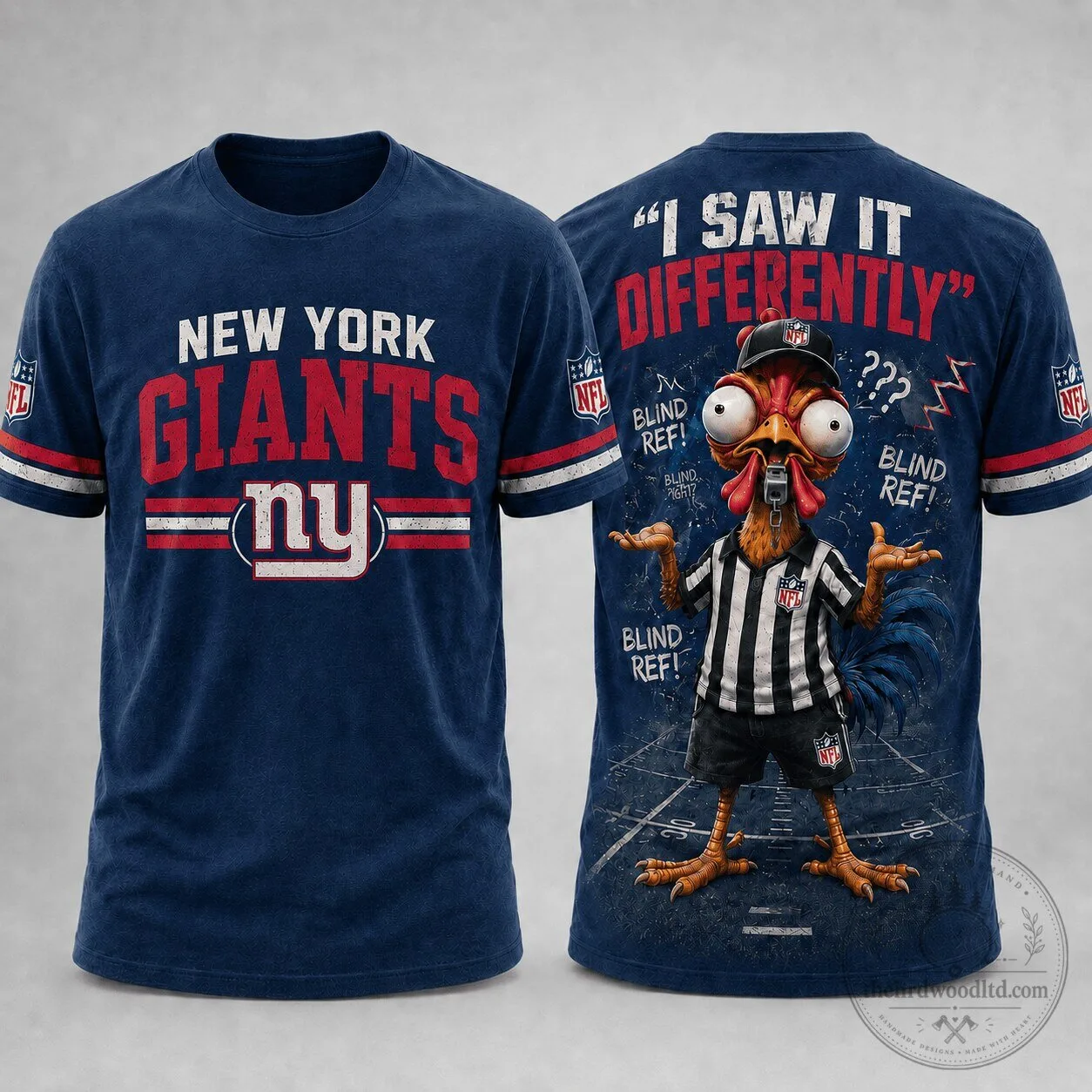 New York Giants Football Funny Blind Referee Chicken T-Shirt