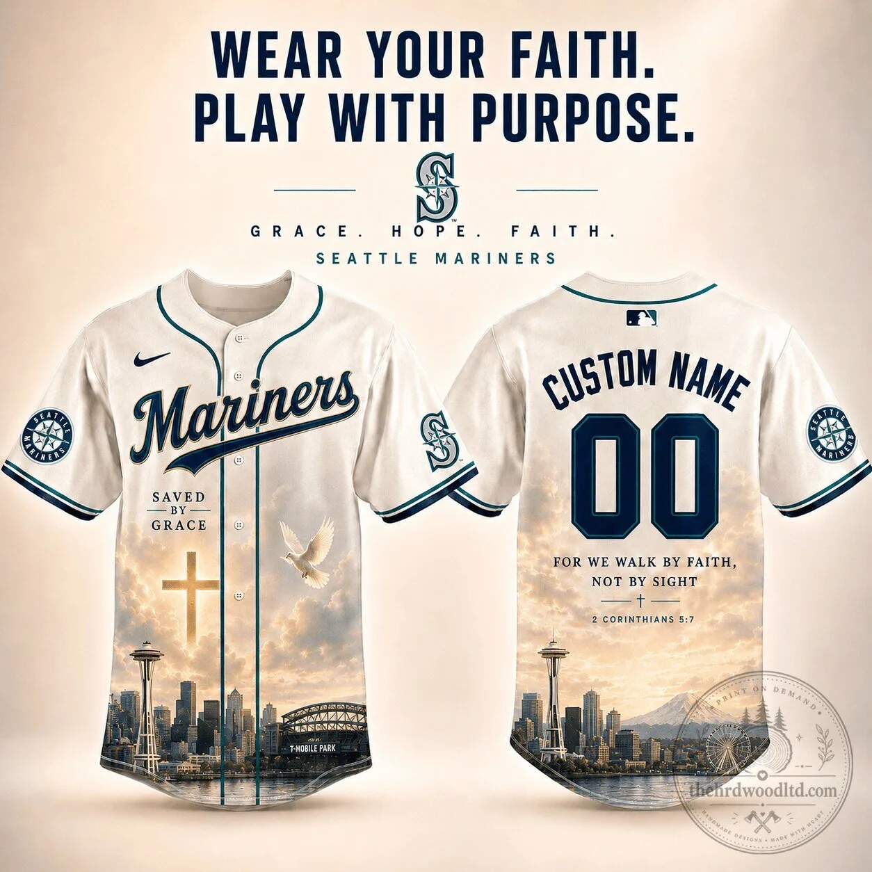 Seattle Mariners Baseball Personalized Faith Jersey