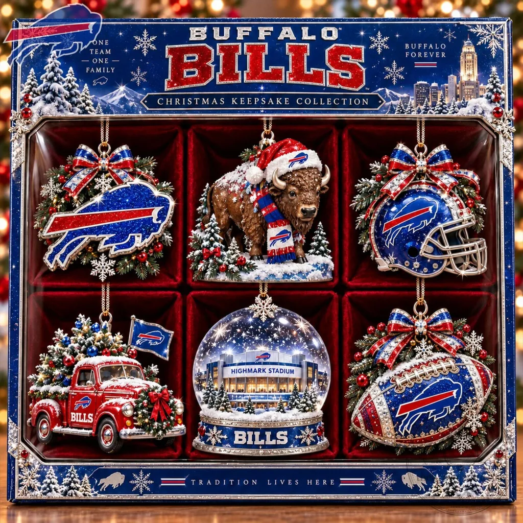Buffalo Bills Christmas Keepsake Collection Holiday Ornaments Set