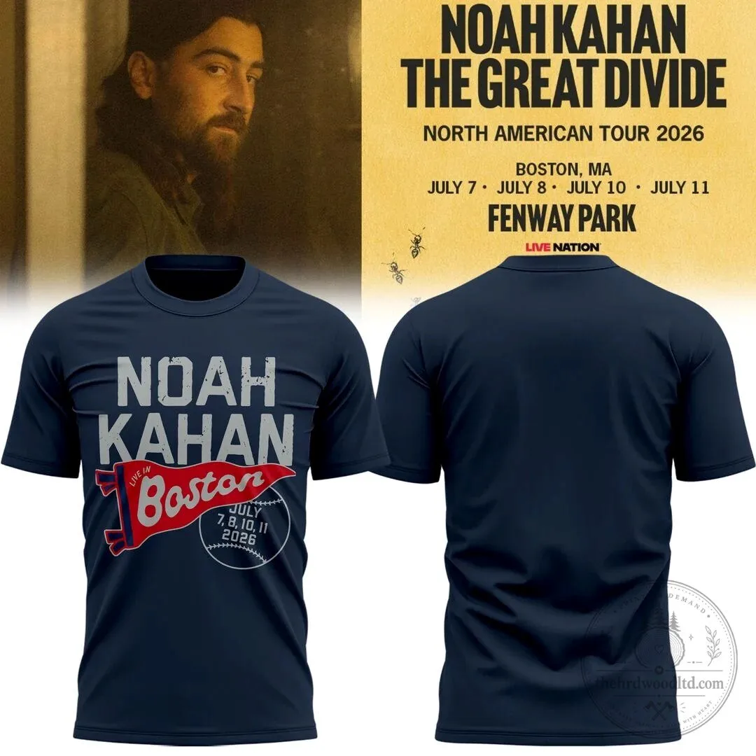 Noah Kahan The Great Divide Tour Boston Fenway Park T-Shirt