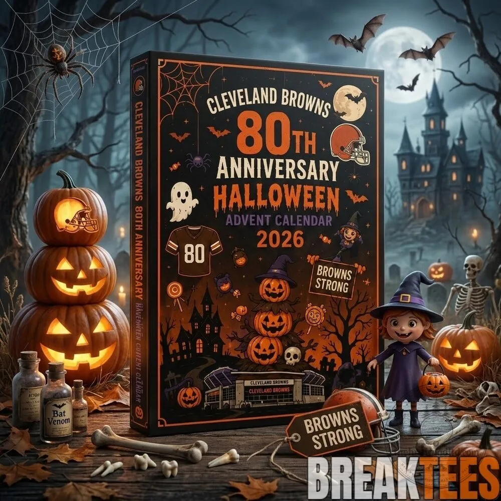Cleveland Browns 80th Anniversary Halloween Advent Calendar with Football Ornaments 2D 3 Cleveland Browns 80th Anniversary Halloween Advent Calendar with Football Ornaments