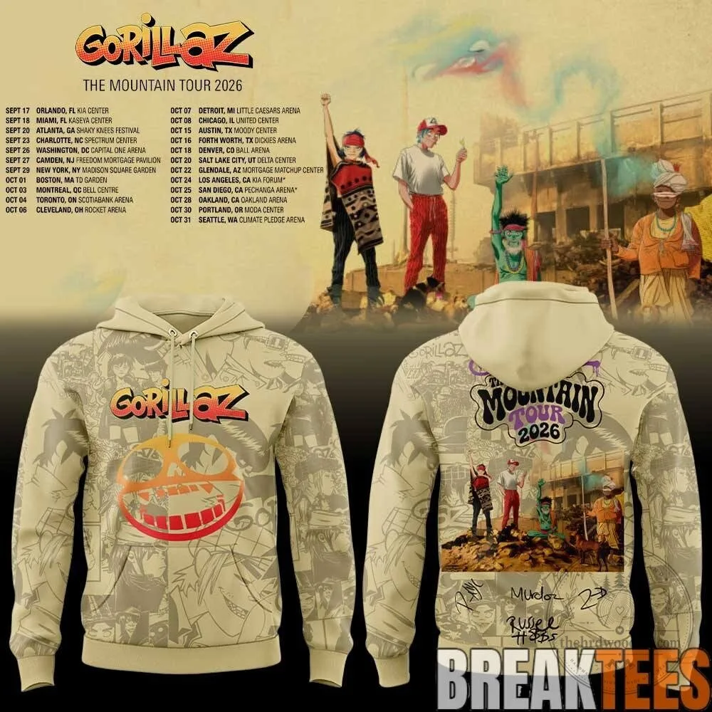 Gorillaz The Mountain Tour 2026 Concert Dates Hoodie