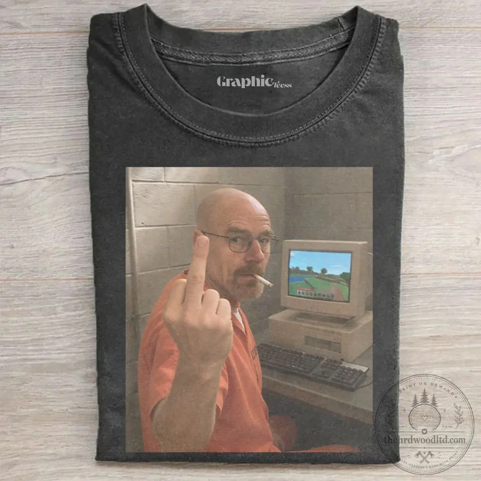 Breaking Bad Walter White Flipping Off Computer Gaming T-Shirt