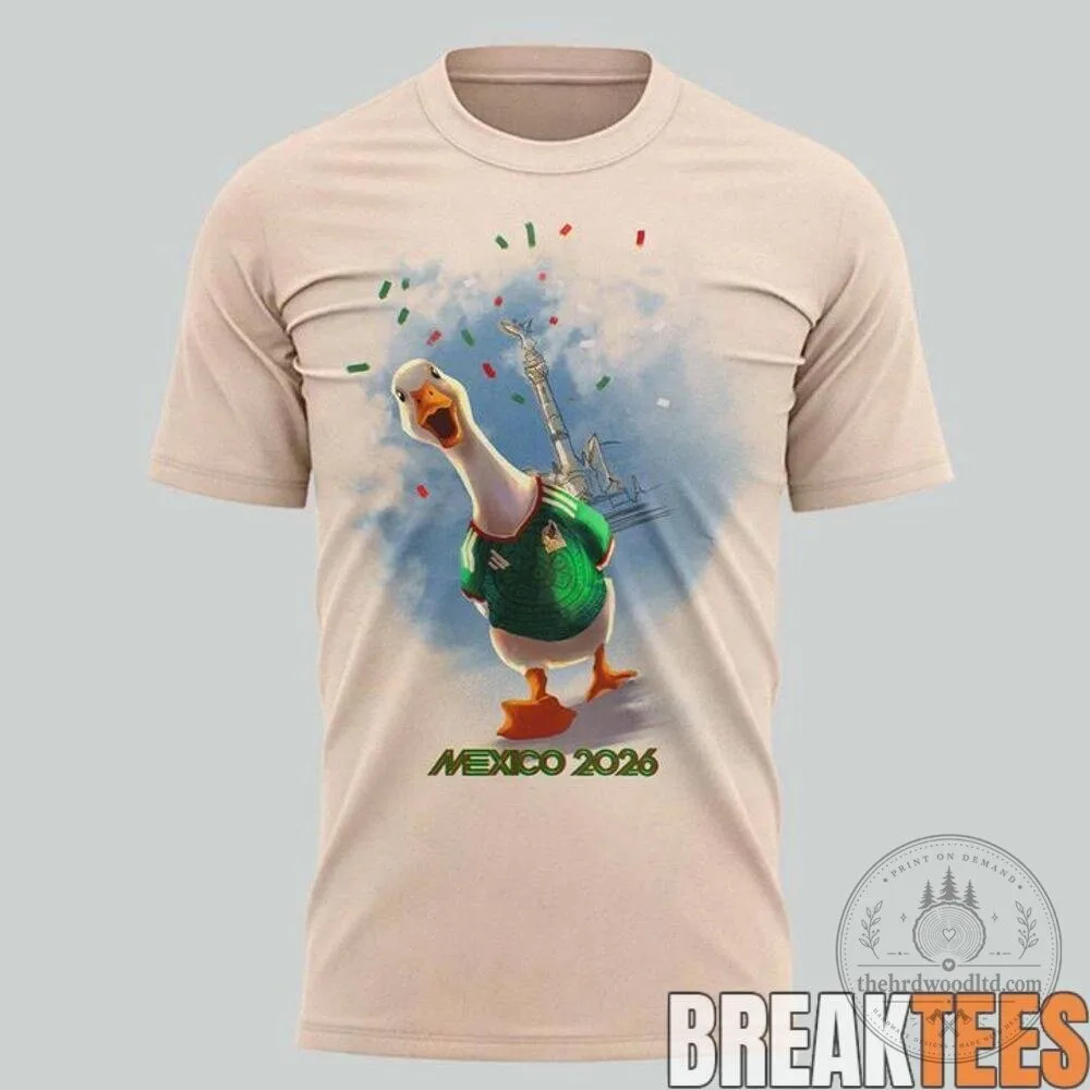 Mexico 2026 World Cup Merlin The Duck Football Fan T-Shirt 4 Mexico 2026 World Cup Merlin The Duck Football Fan T-Shirt