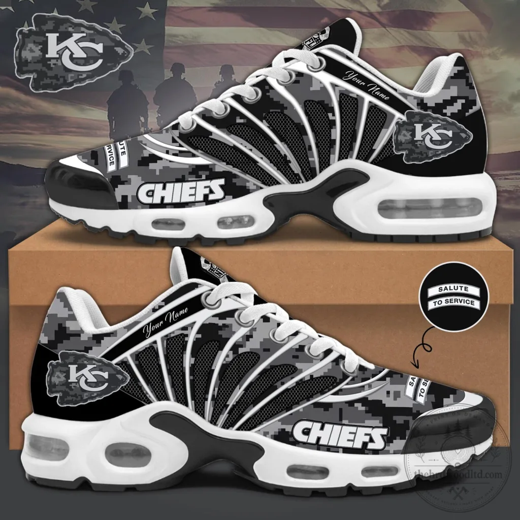 Kansas City Chiefs Salute To Service Custom Name Sneakers Kansas City Chiefs Salute To Service Custom Name Sneakers