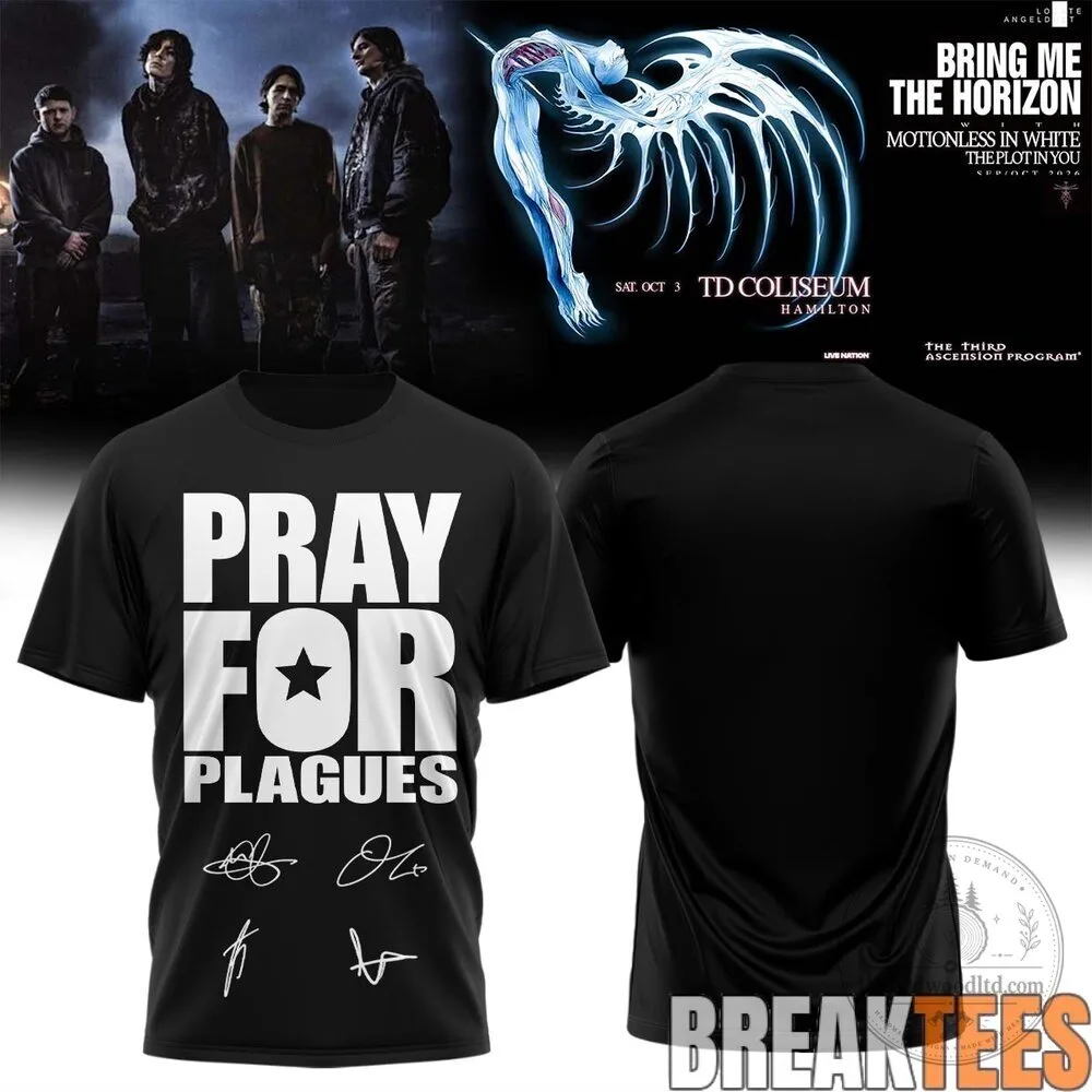 Bring Me The Horizon Pray For Plagues Band Music Album Cover T-Shirt 5 Bring Me The Horizon Pray For Plagues Band Music Album Cover T-Shirt