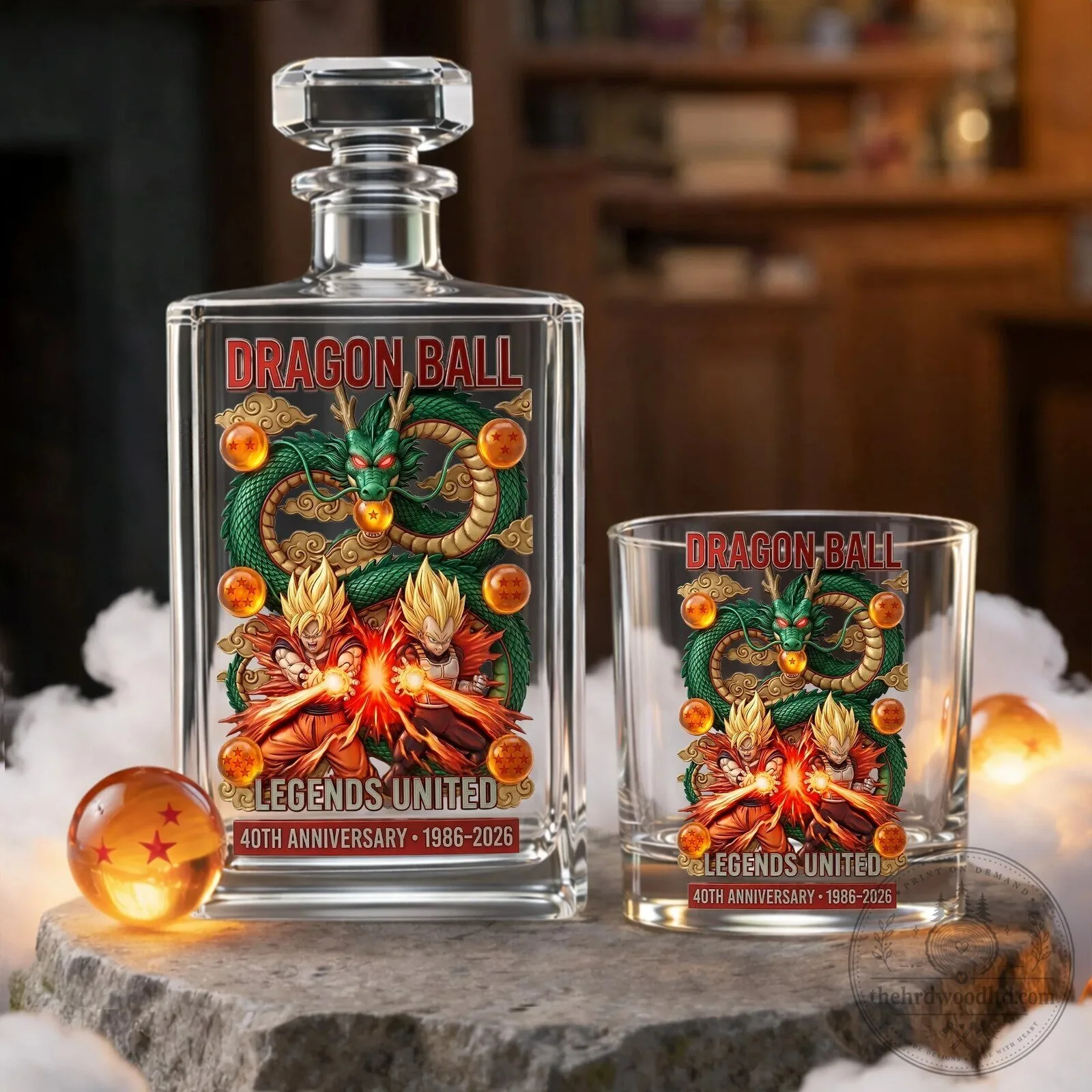 Dragon Ball Legends United 40th Anniversary Whiskey Decanter Set