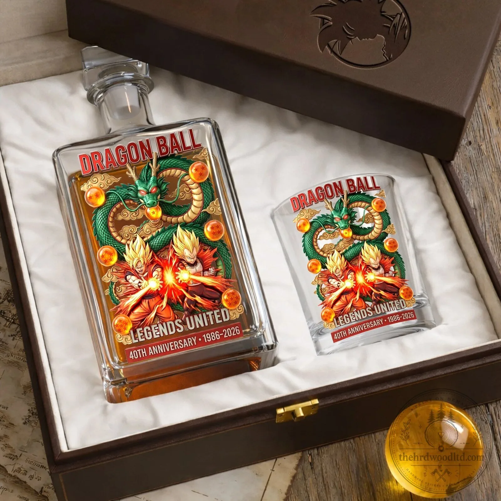 Dragon Ball Legends United 40th Anniversary Whiskey Decanter Set 6 Dragon Ball Legends United 40th Anniversary Whiskey Decanter Set